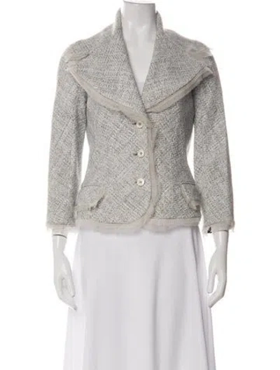 Pre-owned John Galliano Tweed Pattern Blazer In Multicolor