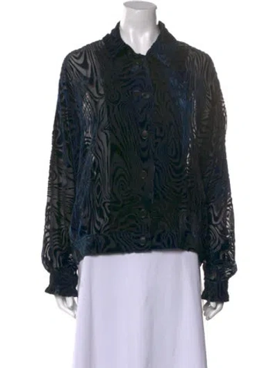 Pre-owned John Galliano Vintage 1990's Button-up Top In Blue