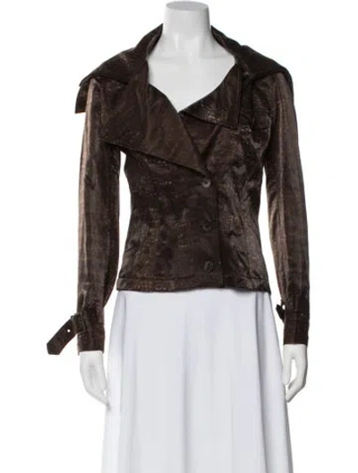 Pre-owned John Galliano Vintage 2000 Biker Jacket W/ Tags In Brown