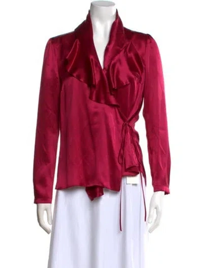 Pre-owned John Galliano Vintage 2000's Blouse In Burgundy