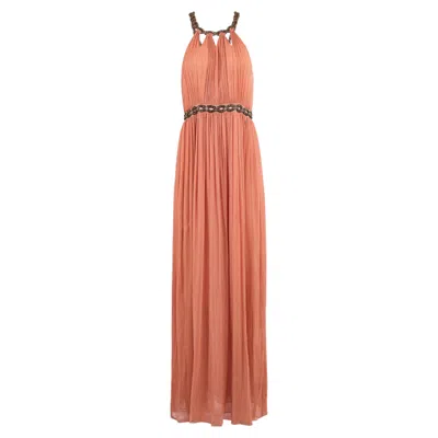 Pre-owned John Galliano Vintage 2000's  Peach Chiffon Dress In Orange