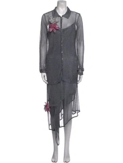 Pre-owned John Galliano Vintage 2001 Dress Set In Gray