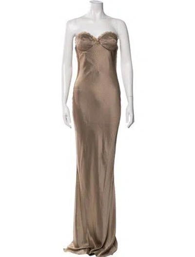 Pre-owned John Galliano Vintage 2001 Long Dress In Neutral