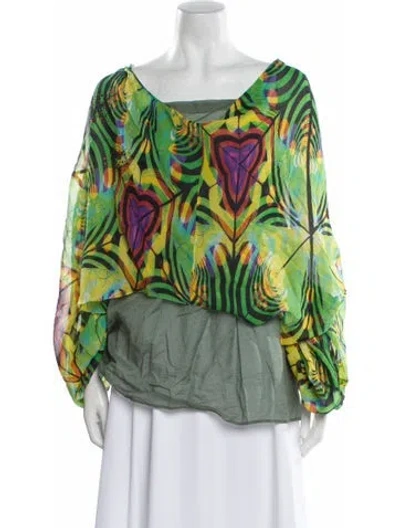 Pre-owned John Galliano Vintage 2002 Blouse In Green