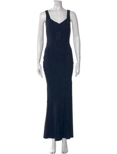 Pre-owned John Galliano Vintage 2002 Long Dress In Blue
