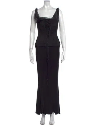 Pre-owned John Galliano Vintage 2003 Long Dress In Black