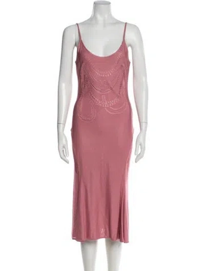 Pre-owned John Galliano Vintage 2004 Midi Length Dress In Pink