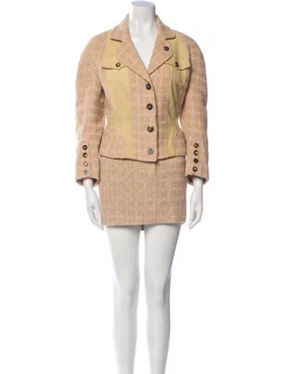 Pre-owned John Galliano Vintage 2004 Skirt Suit In Neutral