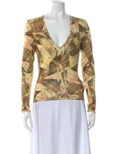 Pre-owned John Galliano Vintage 2004 Top In Brown/yellow