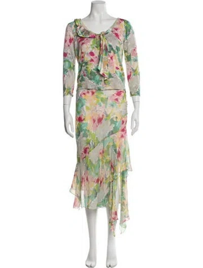 Pre-owned John Galliano Vintage 2005 Skirt Set In Green