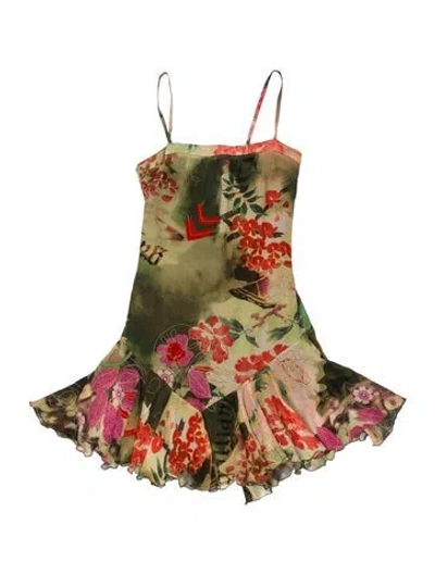 Pre-owned John Galliano Vintage 2007 Mini Dress In Green