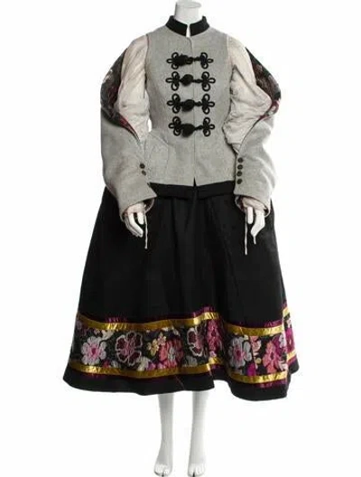 Pre-owned John Galliano Vintage 2009 Skirt Suit In Gray