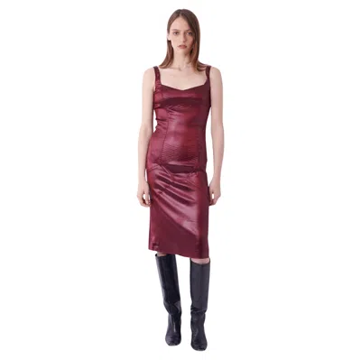 Pre-owned John Galliano Vintage F/w 2000 Satin Burgundy Dress In Red
