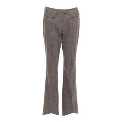 Pre-owned John Galliano Vintage Grey Taupe Wool Cashmere Blend Flare Suit Pants Fr40 L In Gray