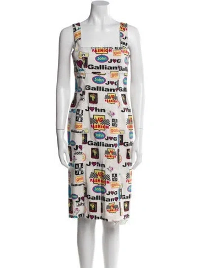 Pre-owned John Galliano Vintage Knee-length Dress In White