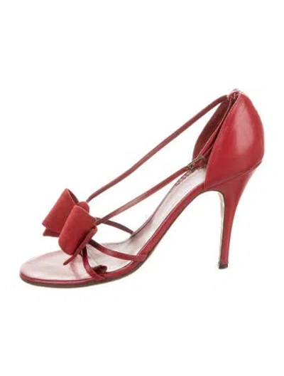 Pre-owned John Galliano Vintage Leather Sandals In Red