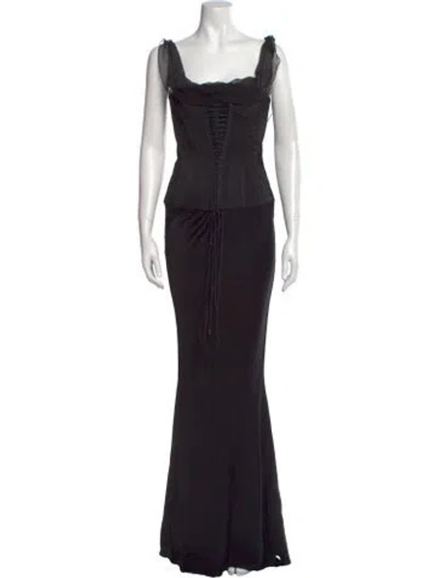 Pre-owned John Galliano Vintage Long Dress In Black