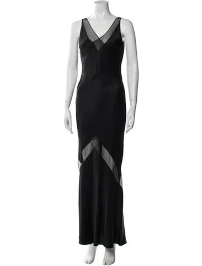 Pre-owned John Galliano Vintage Long Dress In Black