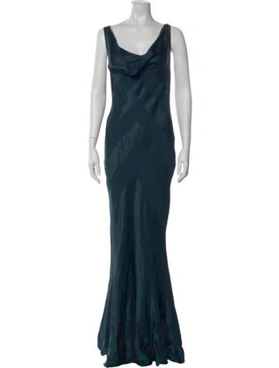 Pre-owned John Galliano Vintage Long Dress In Blue