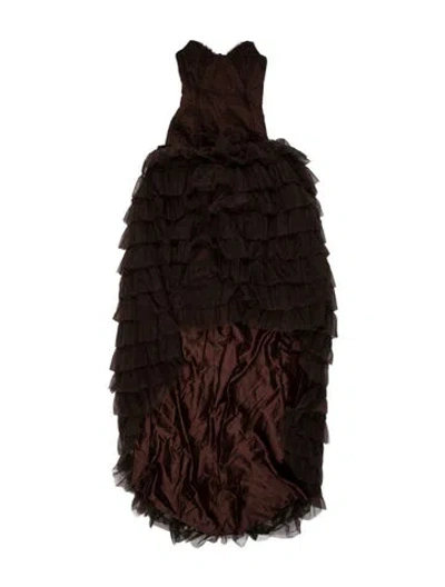Pre-owned John Galliano Vintage Long Dress In Brown