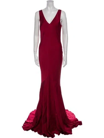 Pre-owned John Galliano Vintage Long Dress In Burgundy