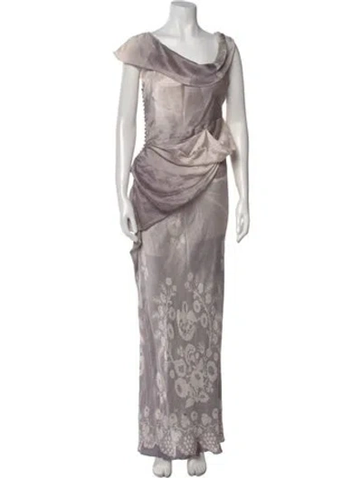 Pre-owned John Galliano Vintage Long Dress In Gray