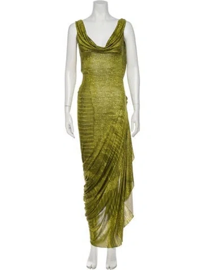 Pre-owned John Galliano Vintage Long Dress In Green