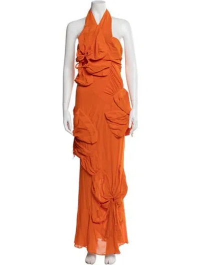 Pre-owned John Galliano Vintage Long Dress In Orange