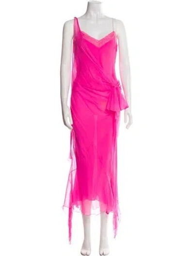 Pre-owned John Galliano Vintage Long Dress In Pink