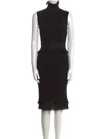 Pre-owned John Galliano Vintage Midi Length Dress In Black
