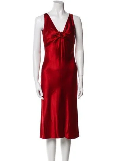 Pre-owned John Galliano Vintage Midi Length Dress In Burgundy