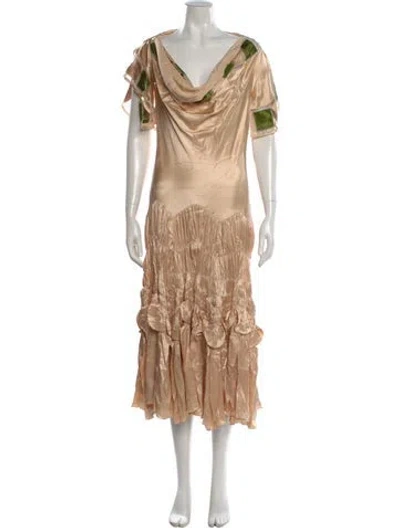 Pre-owned John Galliano Vintage Midi Length Dress In Neutral