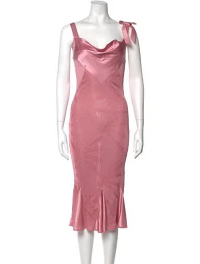 Pre-owned John Galliano Vintage Midi Length Dress In Pink