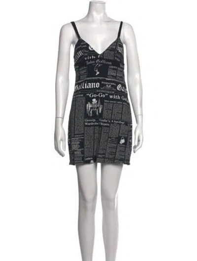 Pre-owned John Galliano Vintage Mini Dress In Black