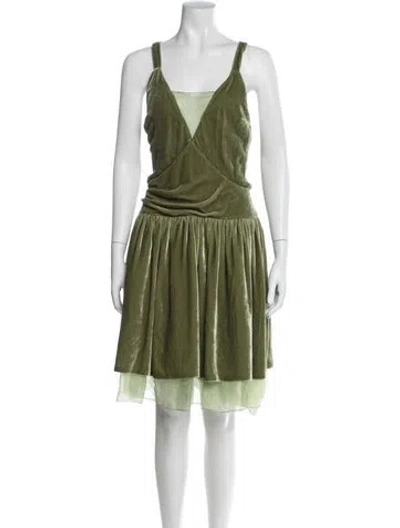 Pre-owned John Galliano Vintage Mini Dress In Green