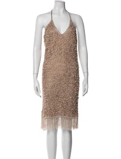 Pre-owned John Galliano Vintage Mini Dress In Neutral