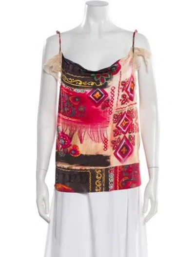 Pre-owned John Galliano Vintage Printed Top In Red