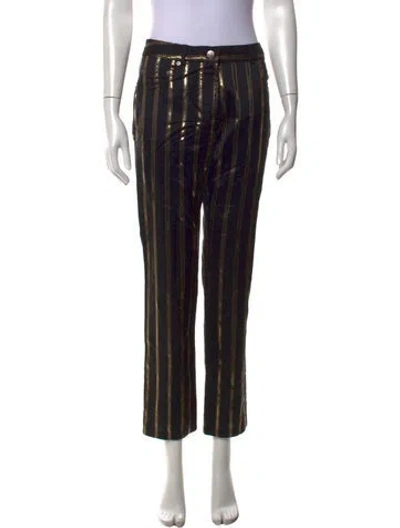 Pre-owned John Galliano Vintage Straight Leg Pants In Black/gold/metallic