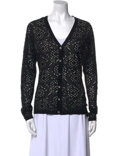 Pre-owned John Galliano Vintage V-neck Sweater In Black