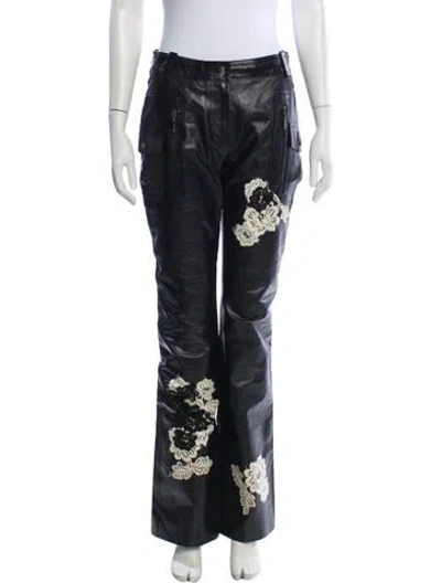 Pre-owned John Galliano Vintage Wide Leg Pants In Black