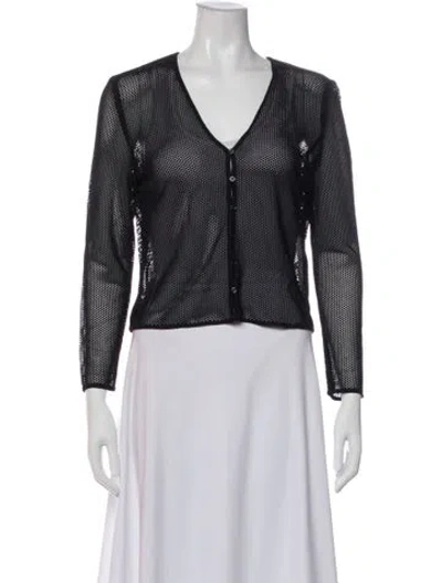 Pre-owned John Galliano V-neck Sweater In Black