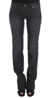 John Galliano Wash Cotton Blend Slim Fit Bootcut Women's Jeans In Black