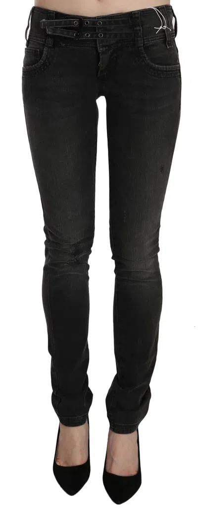 JOHN GALLIANO WASHED LOW WAIST SLIM FIT SKINNY BLUE PANTS WOMEN'S JEANS