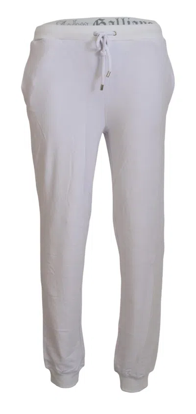 John Galliano White Cotton Logo Mens Jogger Men's Pants