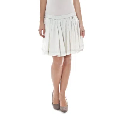 John Galliano White Cotton Skirt In Multi