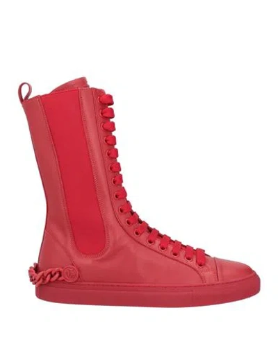 John Galliano Woman Ankle Boots Red Size 8 Calfskin