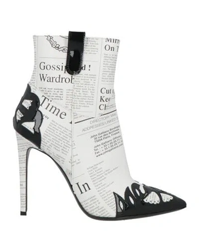 John Galliano Woman Ankle Boots White Size 5 Leather