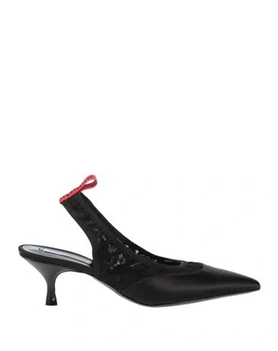 John Galliano Woman Pumps Black Size 8 Textile Fibers