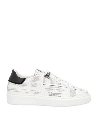 John Galliano Woman Sneakers White Size 11 Calfskin