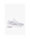 John Galliano Fabric Gazette Sneakers With Rhinestone Embellishment In White